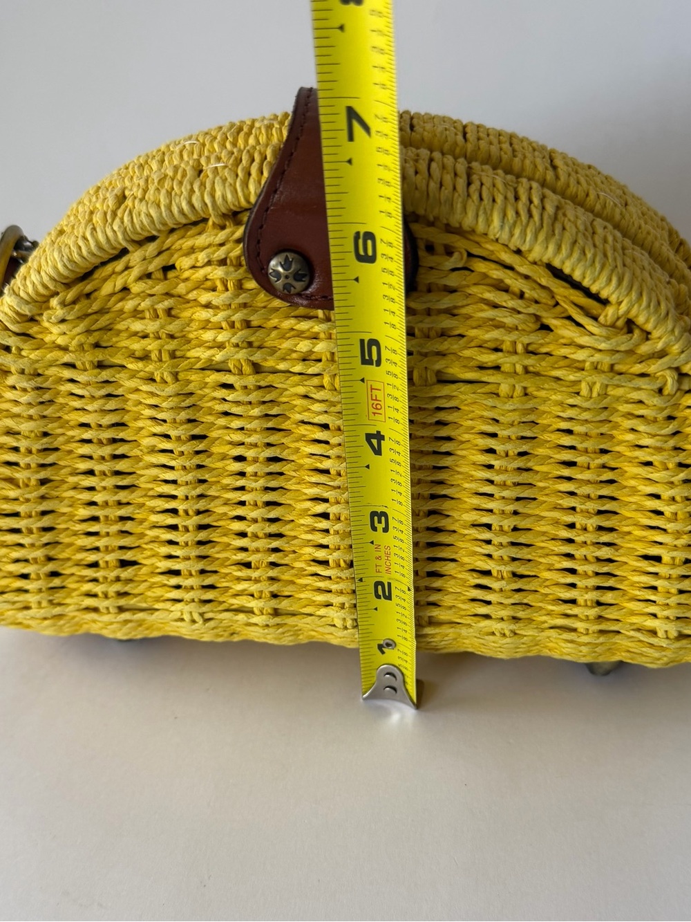Patricia Nash Wicker Bonelle Dome Crossbody bag Yellow - Picture 6 of 12
